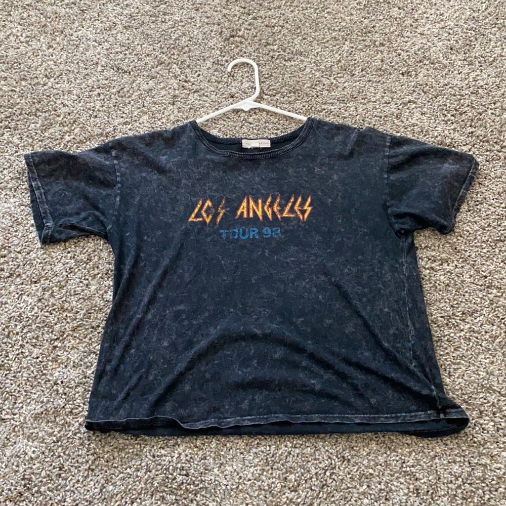 PACSun rock band feel low crop tee